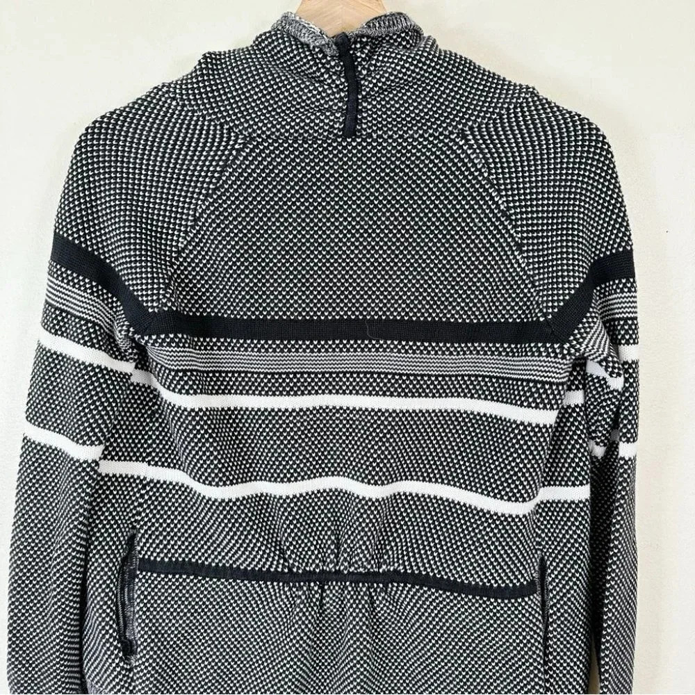 Ivivva Girls Size Feeling Toasty Cardigan  Black Grey Stripe Wrap - Picture 12 of 16